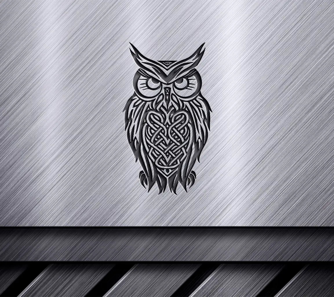 Celtic Owl SVG  Drawing with Tribal Design SVG