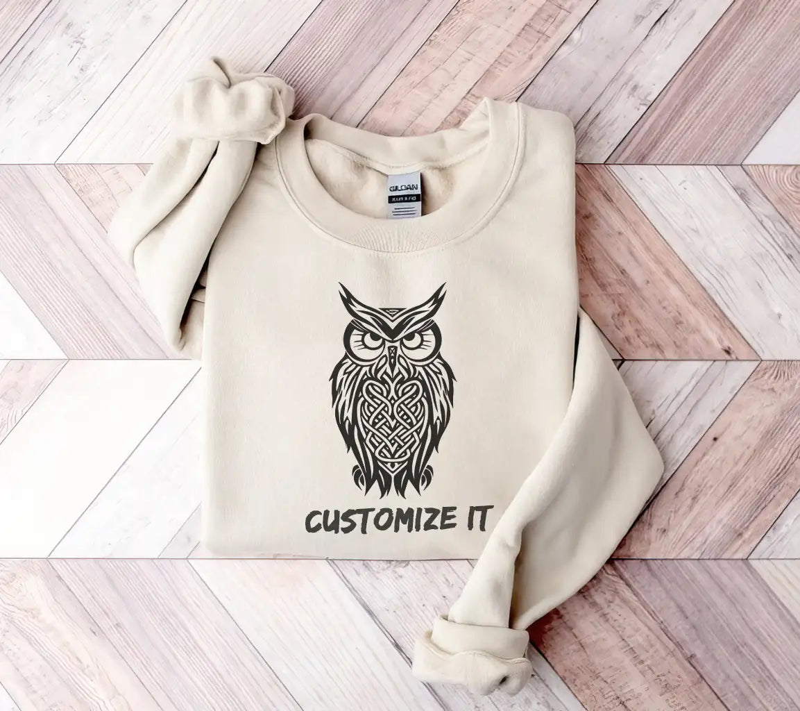 Celtic Owl SVG  Drawing with Tribal Design SVG