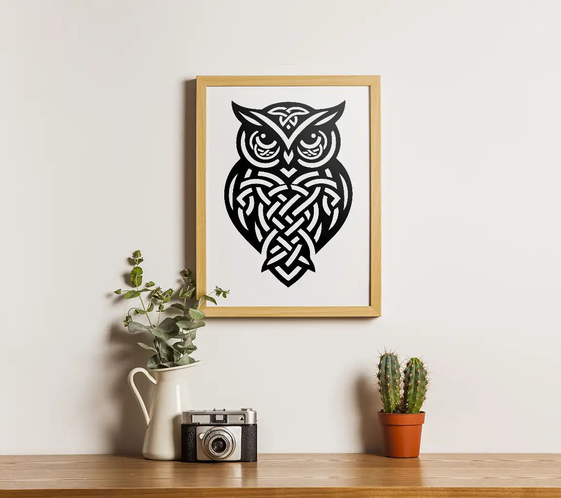 Celtic Owl SVG -  Drawing with Design SVG