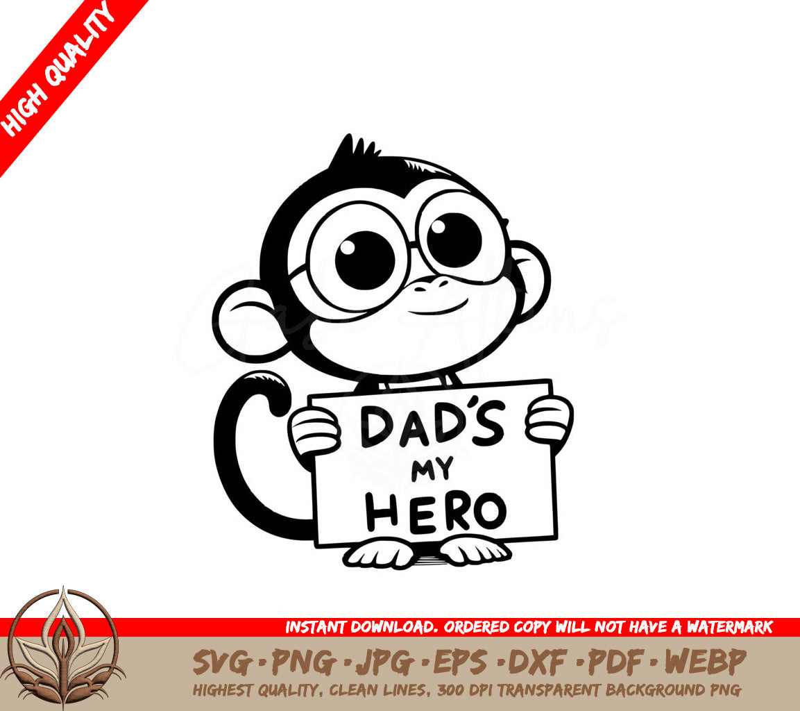 Champion Dad Monkey SVG - Digital product in various file formats