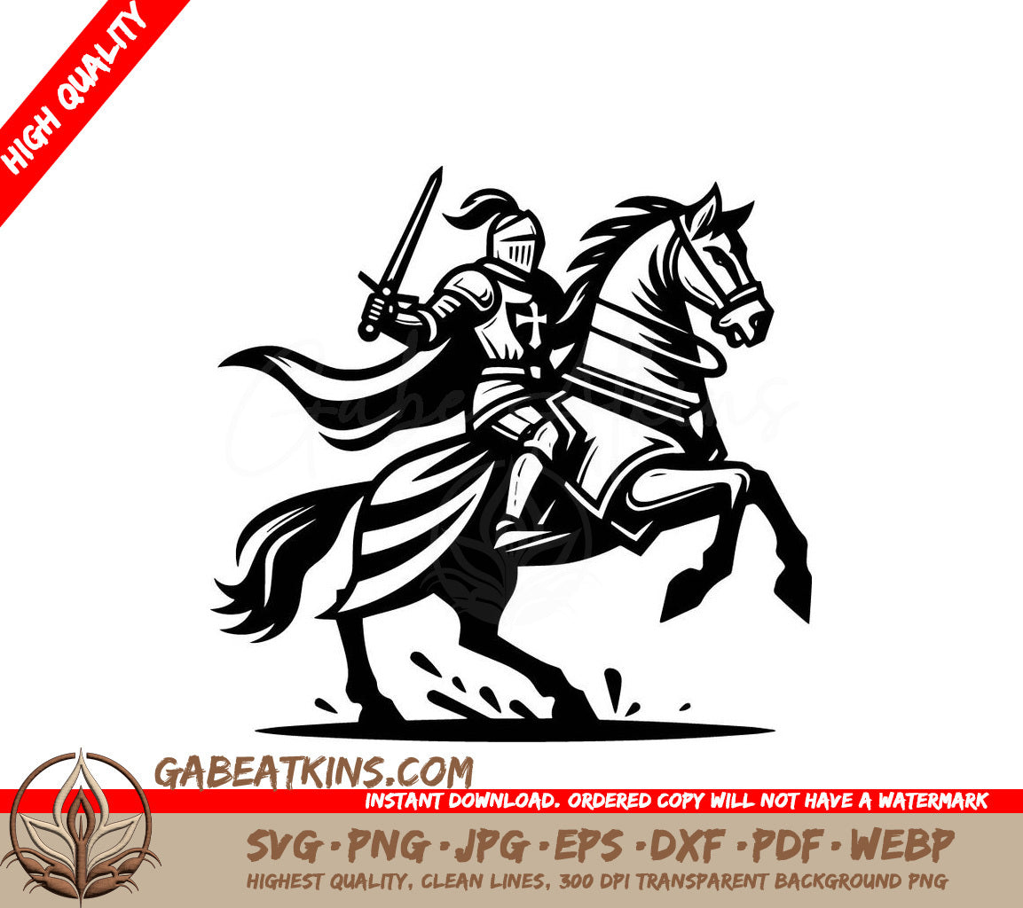  A Knight On A Horse SVG - Charging Knight Adventure SVG