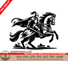  A Knight Riding A Horse SVG - Charging Lance Knight SVG