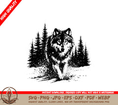 Charging Pine Wolf SVG