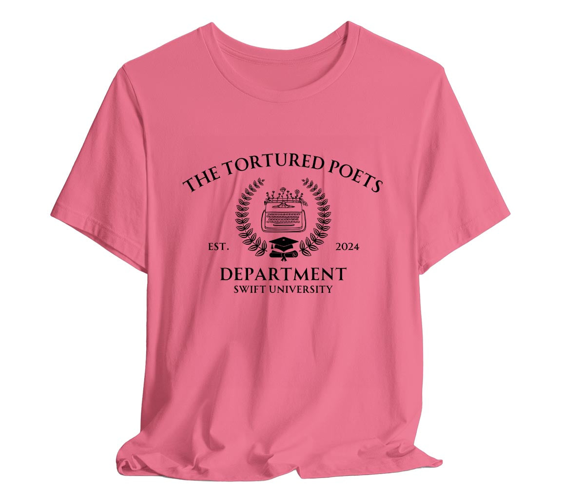 The Tortured Poets Department Swift University T-Shirt | TTPD Swift University T-Shirt | Taylor Swift Inspired T-Shirts Commemorating New Album Release, Taylor Swift T-Shirt, The Tortured Poets Department Merch, TTPD Shirt, Swiftie Merch, New Album Merch, Taylor Swift Fan Gift, College Tee, Fan Club Tee, Bella Canvas 3001 t-shirt