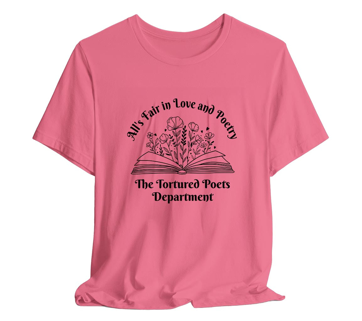 All is Fair In Love And Poetry TTPD Shirt | The Tortured Poets Dot Tee | The Tortured Poets Department All Is Fair In Love And Poetry Books T-Shirt  | Taylor Swift Inspired T-Shirts Commemorating New Album Release, Taylor Swift T-Shirt, The Tortured Poets Department Merch, TTPD Shirt, Swiftie Merch, New Album Merch, Taylor Swift Fan Gift, Book Lover Shirt, Poetry Lover Shirt, Wildflower Shirt, Bella Canvas 3001 t-shirt