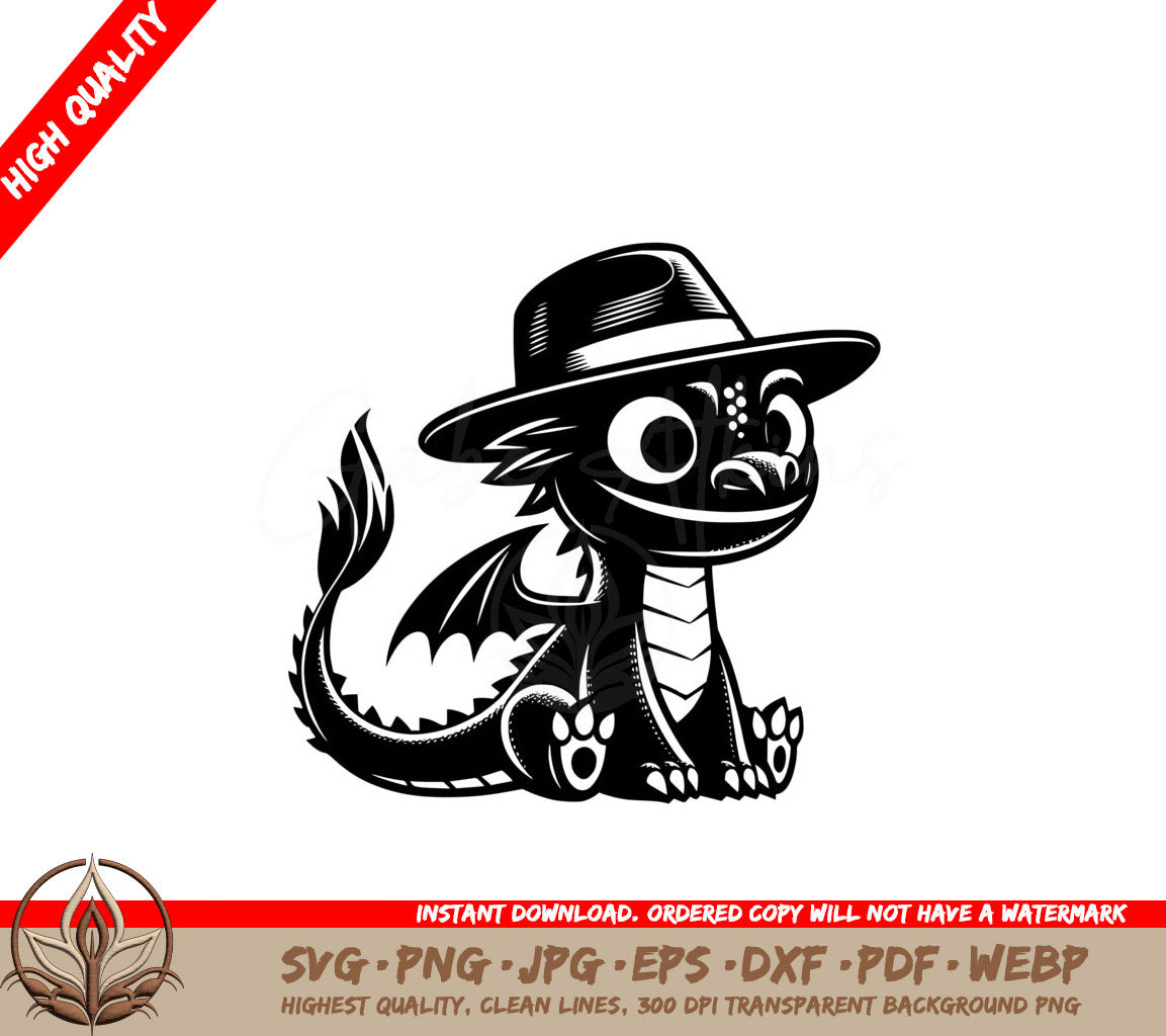 Charming Gentleman Dragon SVG