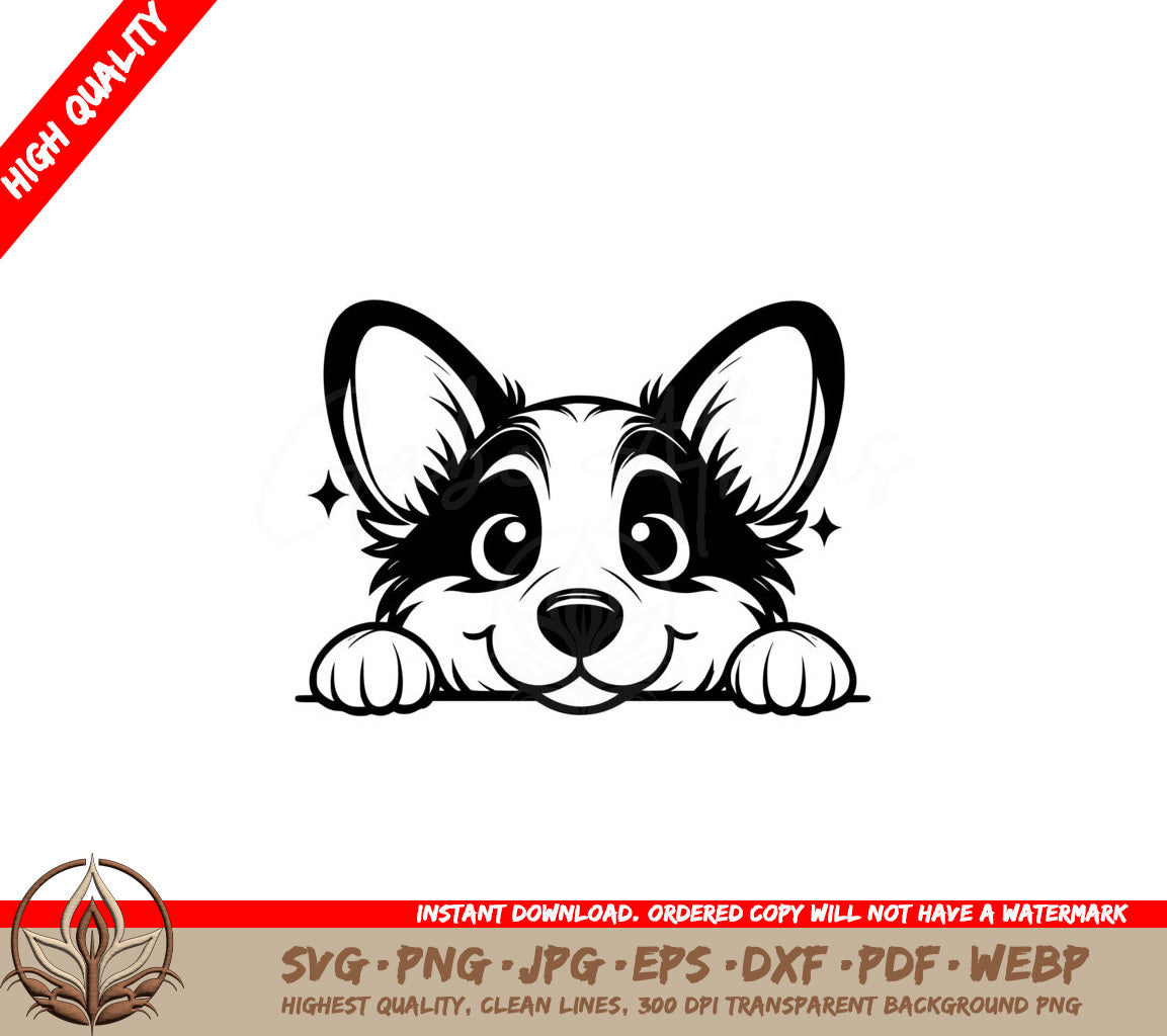 Cheeky Corgi Peek Digital Product SVG