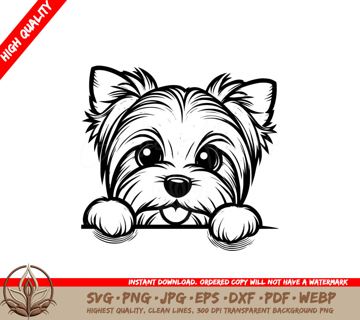 Cheeky Peek Yorkshire Terrier Digital Product - SVG