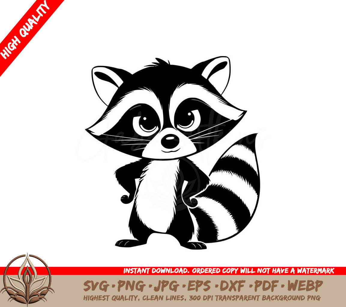 Cheeky Raccoon Stance SVG - Digital Product in multiple file formats