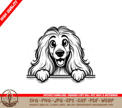 Cheerful Afghan Hound Peek SVG