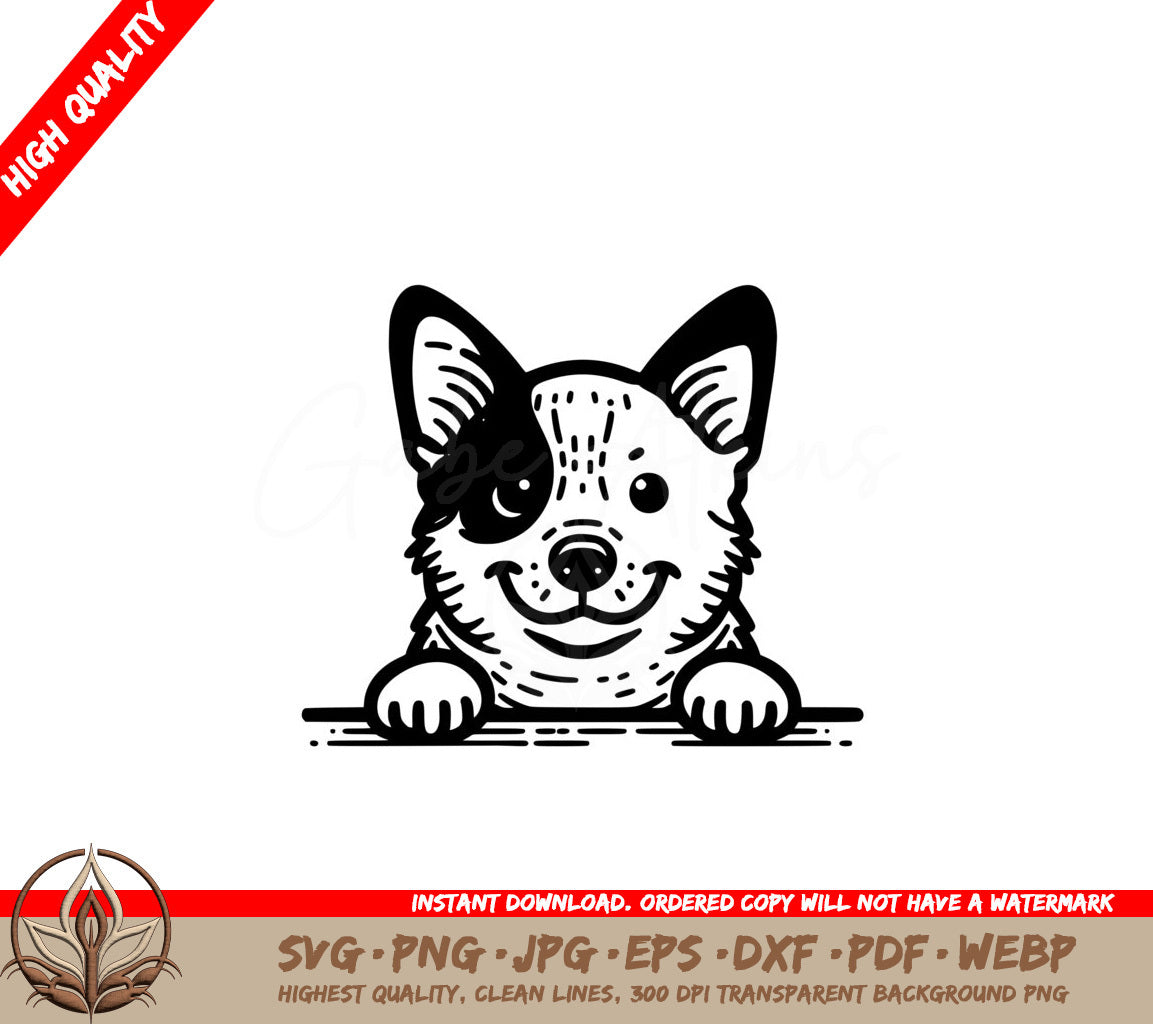 Cheerful Australian Cattle Pup SVG - Digital Product in 8 File Formats