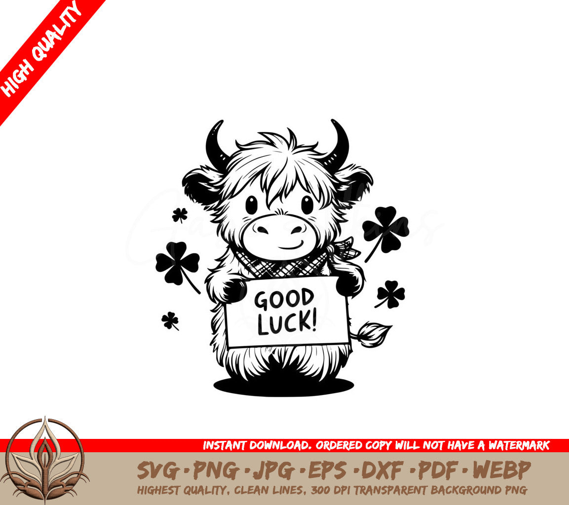 Cheerful Clover Cow SVG: Digital Product in Multiple File Formats