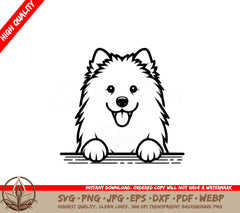 Cheerful Fluffy Samoyed Digital Design SVG