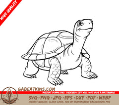  A Turtle On A White Background SVG - Cheerful Turtle SVG