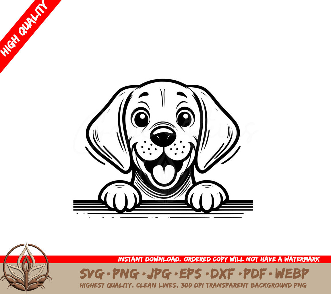 Cheerful Weimaraner Peeking - SVG File