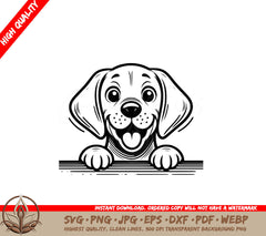 Cheerful Weimaraner Peeking - SVG File