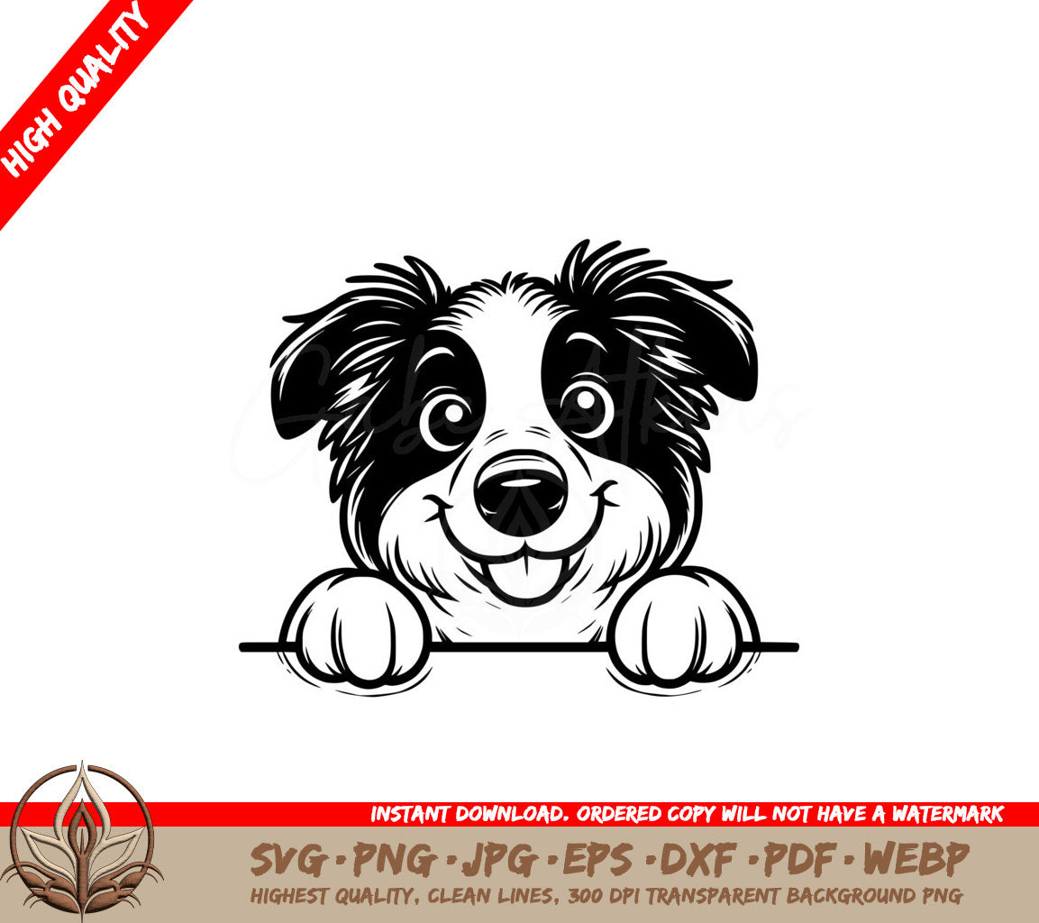 Cheery Border Collie Design SVG