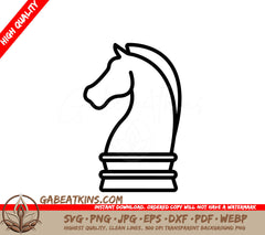  A Horse Chess Piece SVG - Chess Pieces outline vector illustration SVG