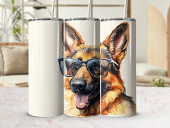 Chic Sunglasses German Shepherd Tumbler Wrap | 20oz Tumbler Wrap Sublimation PNG | Tumbler Wrap | 20oz tumbler wrap, aesthetic appeal, charm and bold statement, chic pet-lover, Chic Sunglasses German Shepherd, company with style, confident demeanor, cool best friend, cool vibe, dash of uniqueness, detailed graphics, element of chicness, everyday drinkware, faithful friend, fashion statement, favorite beverage, German Shepherd, high-quality print, modish dog, new arrival, PNG file, splash of style, straight 