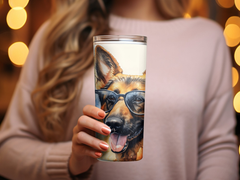 Chic Sunglasses German Shepherd Tumbler Wrap | 20oz Tumbler Wrap Sublimation PNG - Gabe Atkins Designs