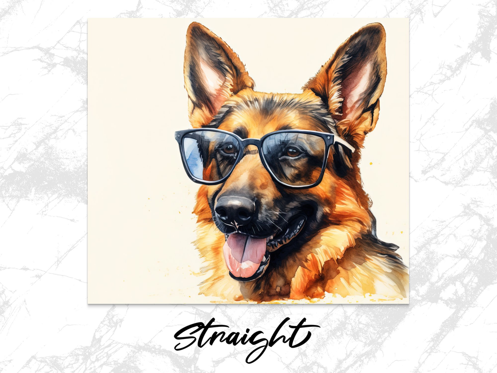 Chic Sunglasses German Shepherd Tumbler Wrap | 20oz Tumbler Wrap Sublimation PNG - Gabe Atkins Designs