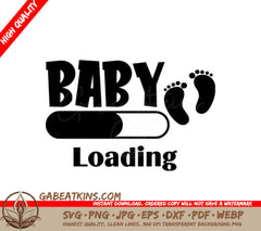 Baby Loading SVG -  Cute Footprint Loading Bar Design SVG