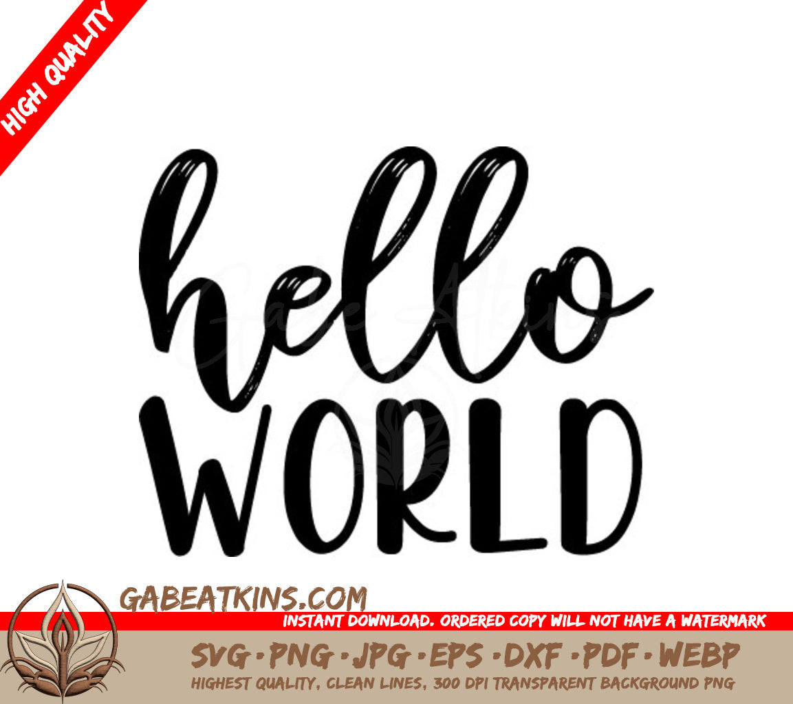 Hello World Silhouette SVG - Childrens Day Design SVG