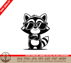 Chill Raccoon Boss SVG - Digital file in various formats