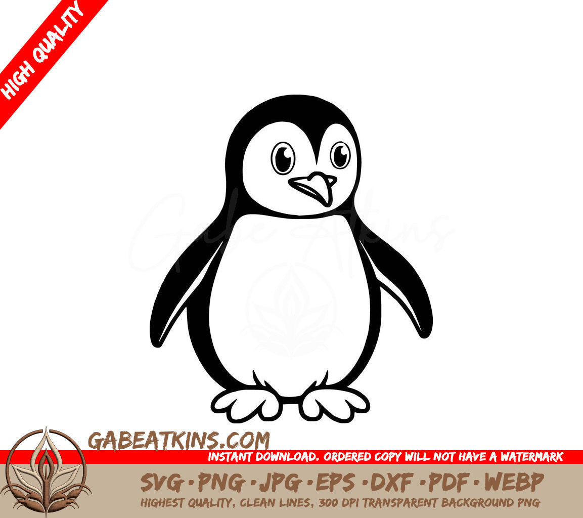  A Penguin With Its Beak Open SVG - Chilly Penguin SVG