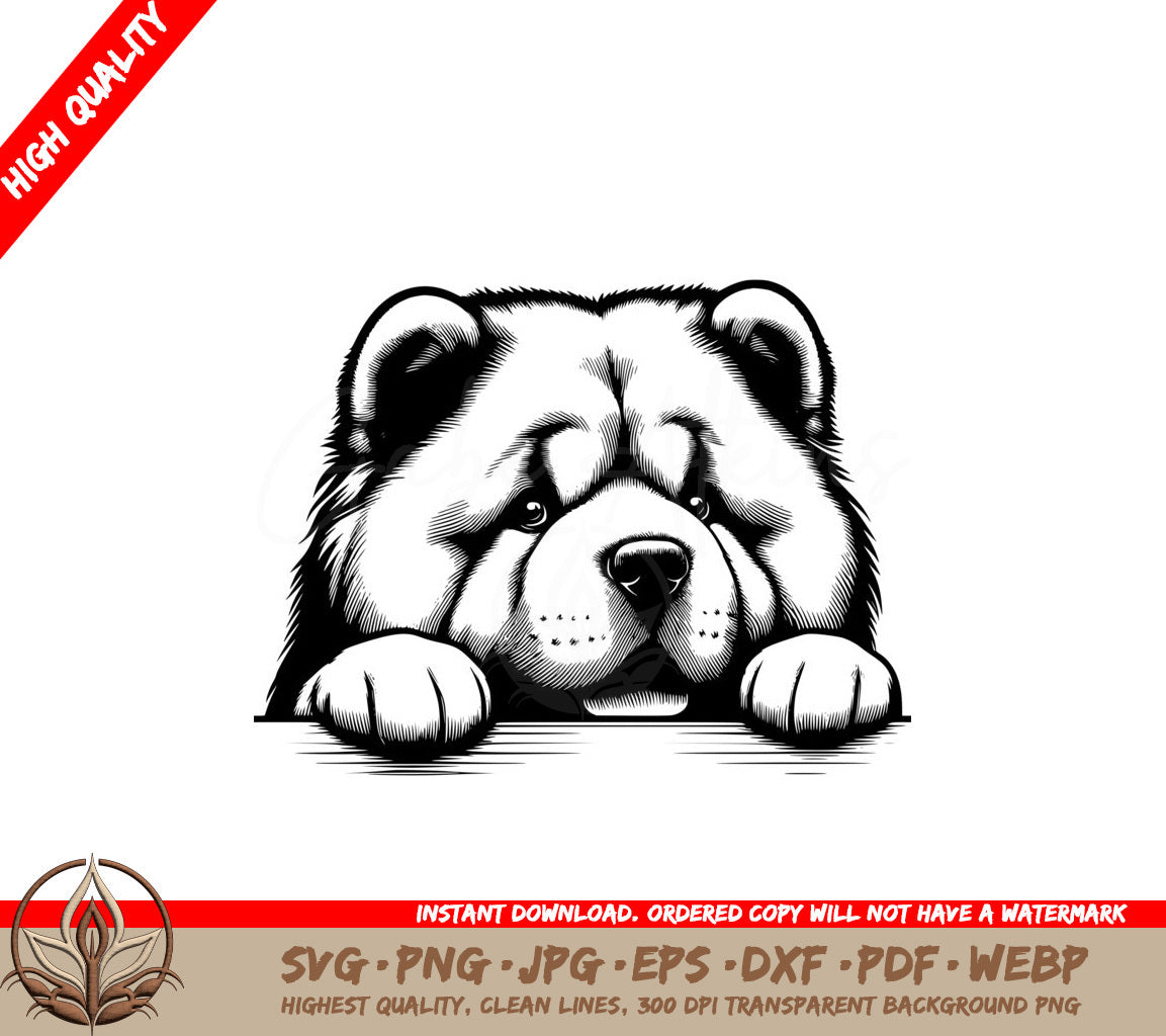 Chow Chow Peek Digital Product - SVG