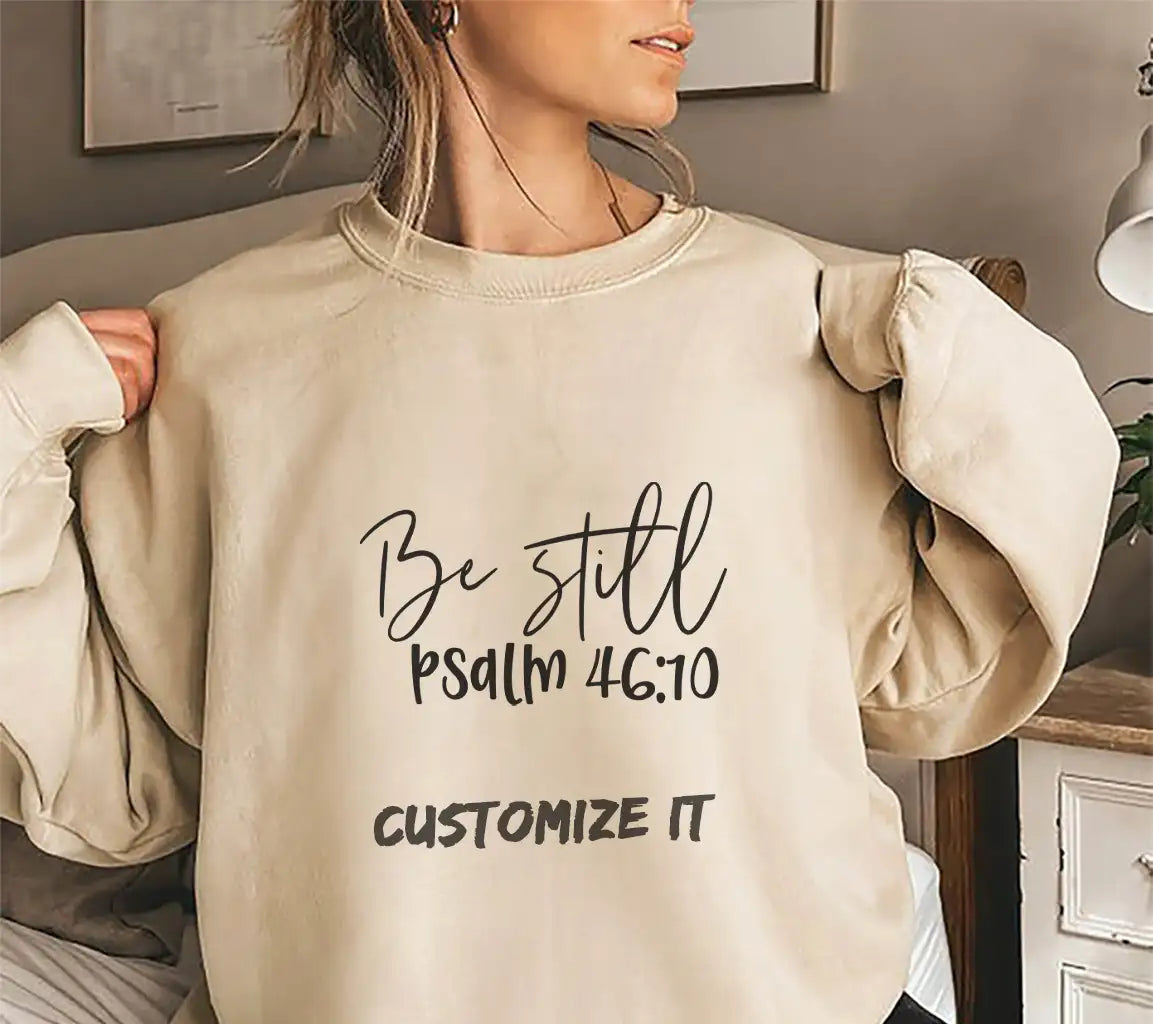 Be Still Psalm 4610 Cursive SVG - Christian Design SVG