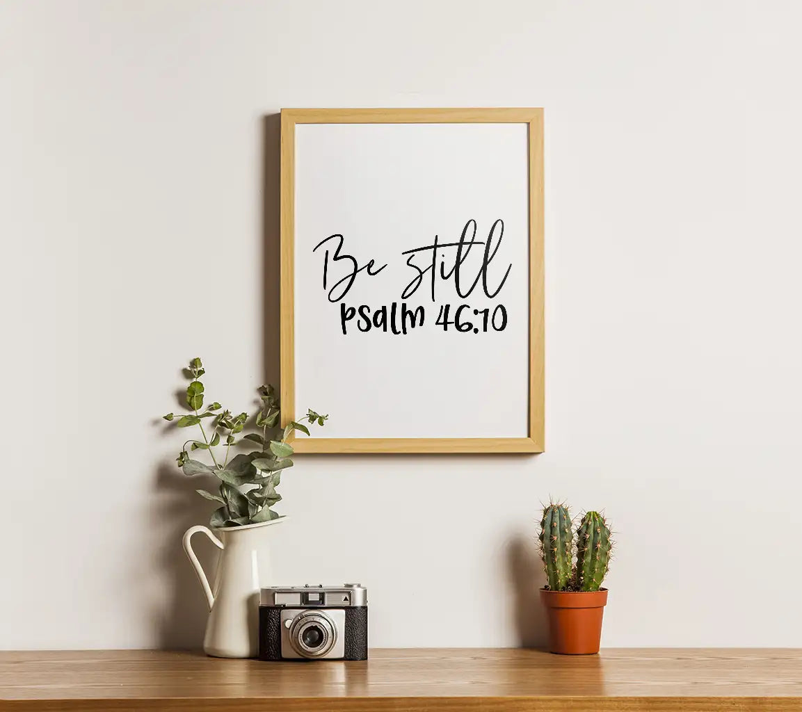 Be Still Psalm 4610 Cursive SVG - Christian Design SVG