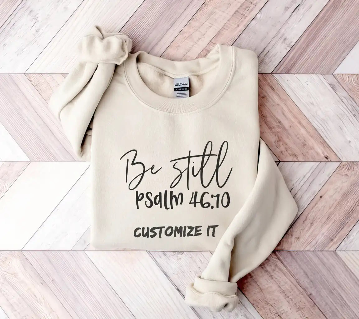 Be Still Psalm 4610 Cursive SVG - Christian Design SVG