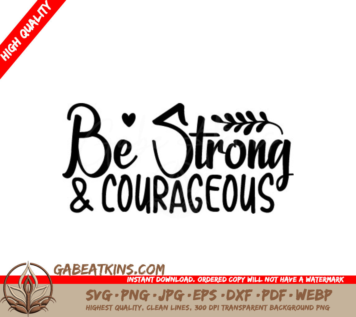  Be Strong & Courageous Christian SVG Design SVG