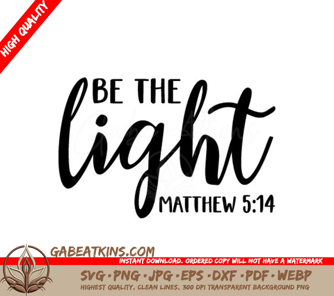 Be The Light Matthew 514 Christian SVG SVG