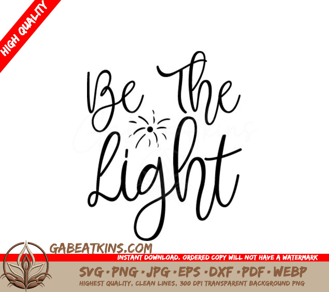 Christian Be The Light SVG with Fireworks Display SVG