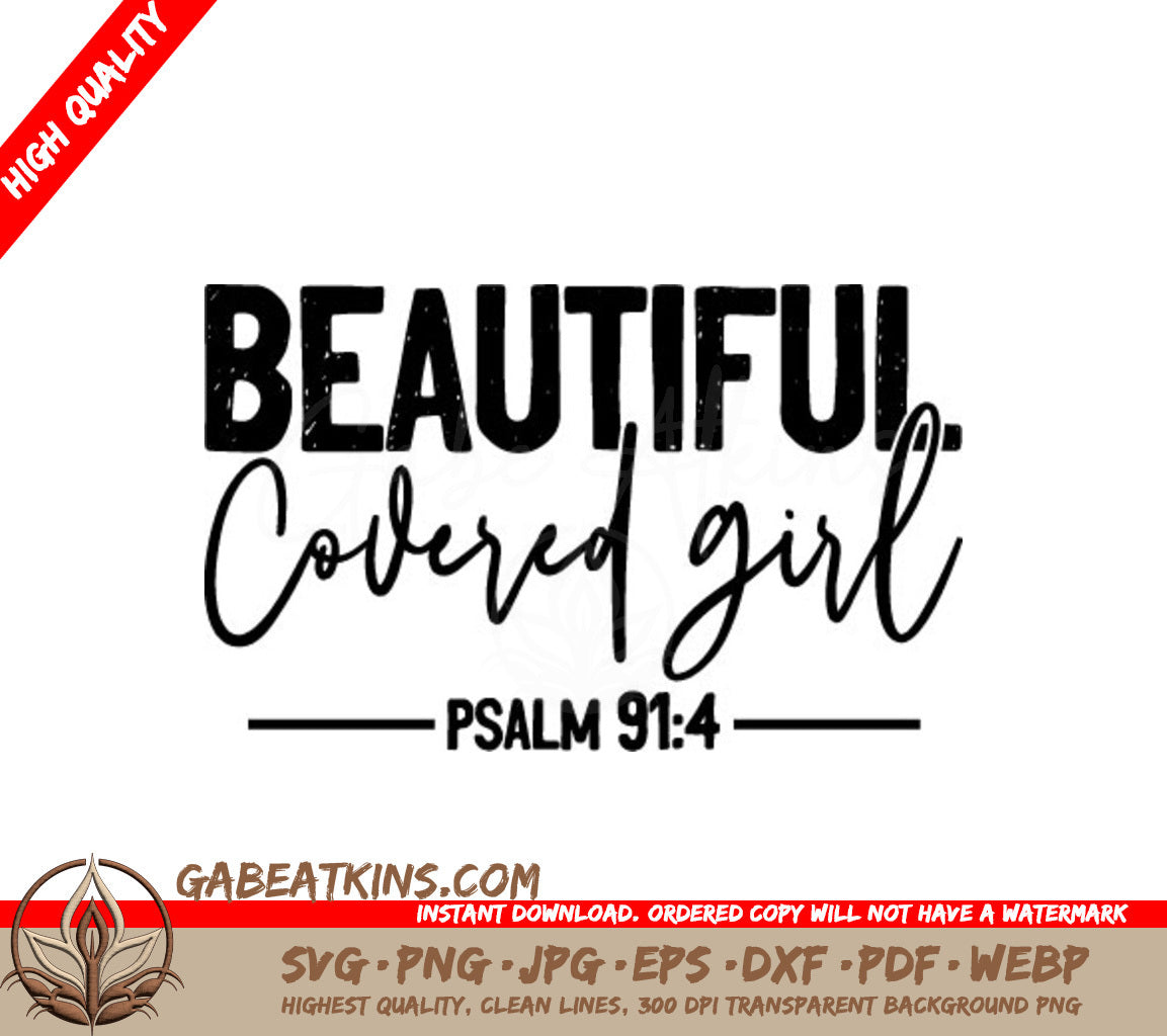 Beautiful Covered Girl SVG - Christian Design SVG