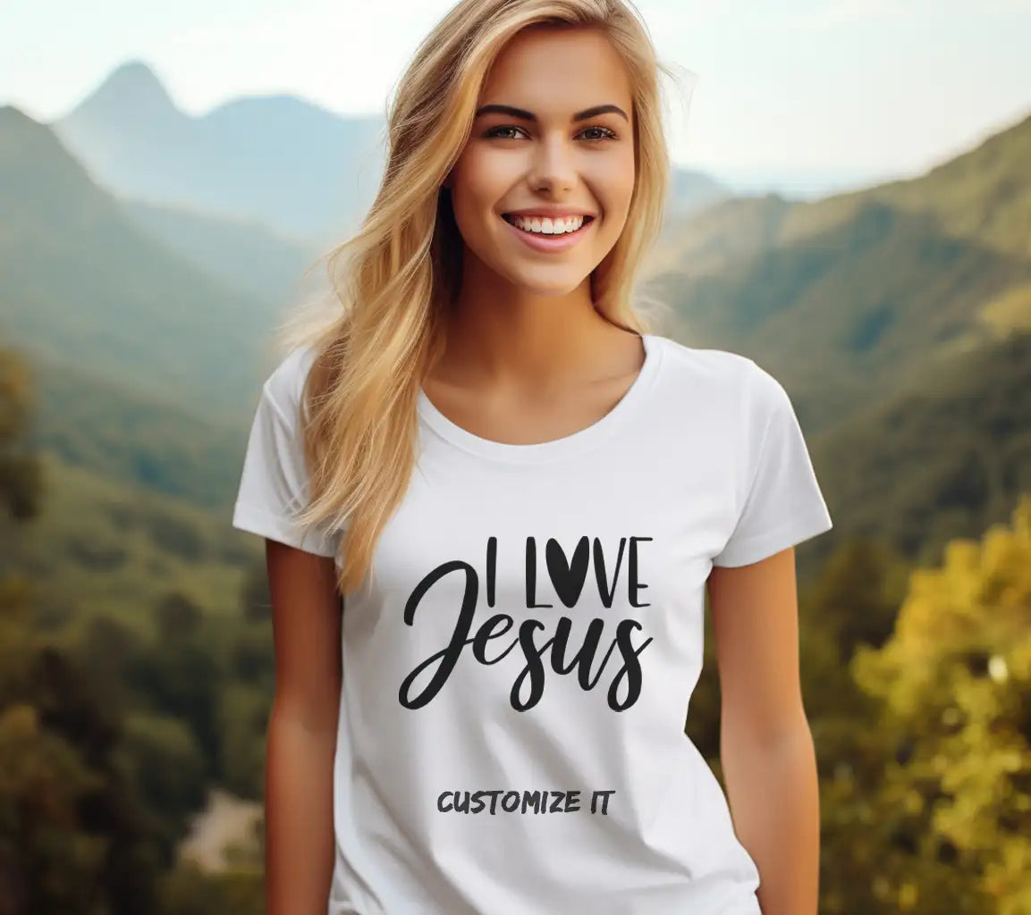 I Love Jesus SVG Cut File - Black Text on White Background SVG