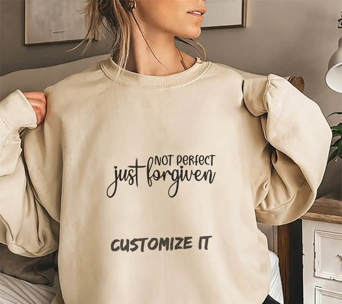 Not Perfect, Just Forgiven Cursive SVG Design - Christian Graphic SVG