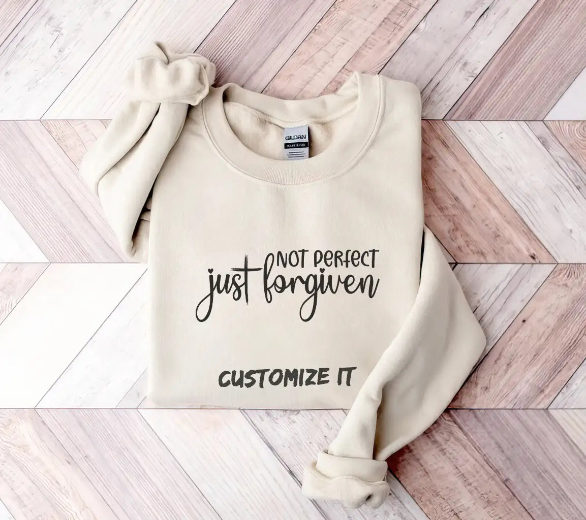 Not Perfect, Just Forgiven Cursive SVG Design - Christian Graphic SVG