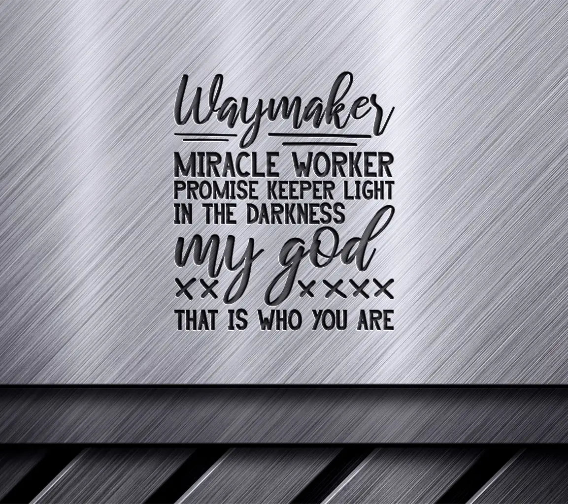 Christian Waymaker Miracle Worker Promise Keeper SVG Design - Light In The Darkness SVG