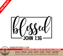 Blessed Bible Verse SVG -  Christian Design SVG