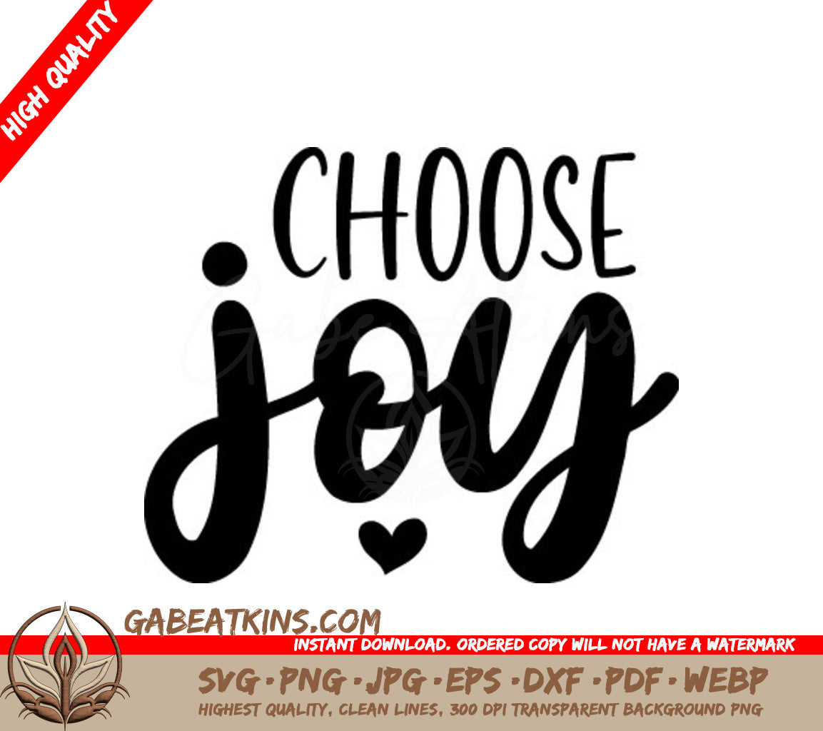 Choose Joy SVG with Heart - Christian Design SVG