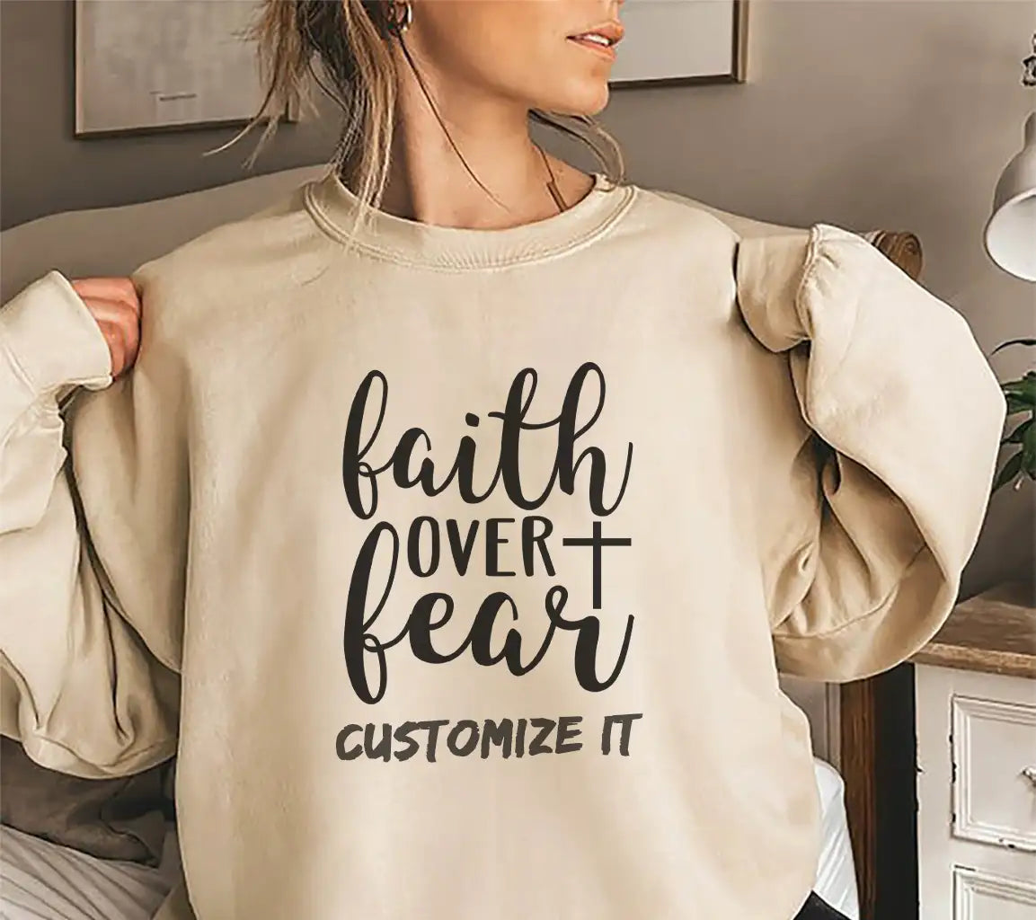 Faith Over Fear Cross SVG - Christian Design SVG