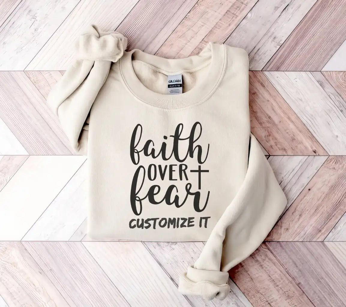 Faith Over Fear Cross SVG - Christian Design SVG