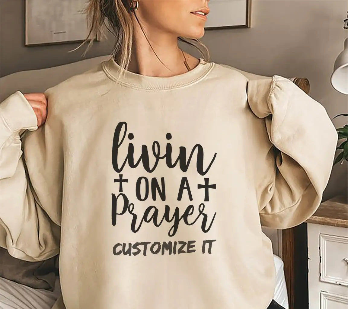 Living on a Prayer Cross SVG - Christian Design SVG