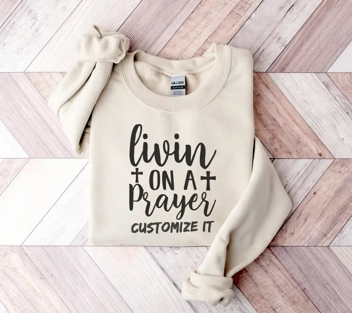 Living on a Prayer Cross SVG - Christian Design SVG