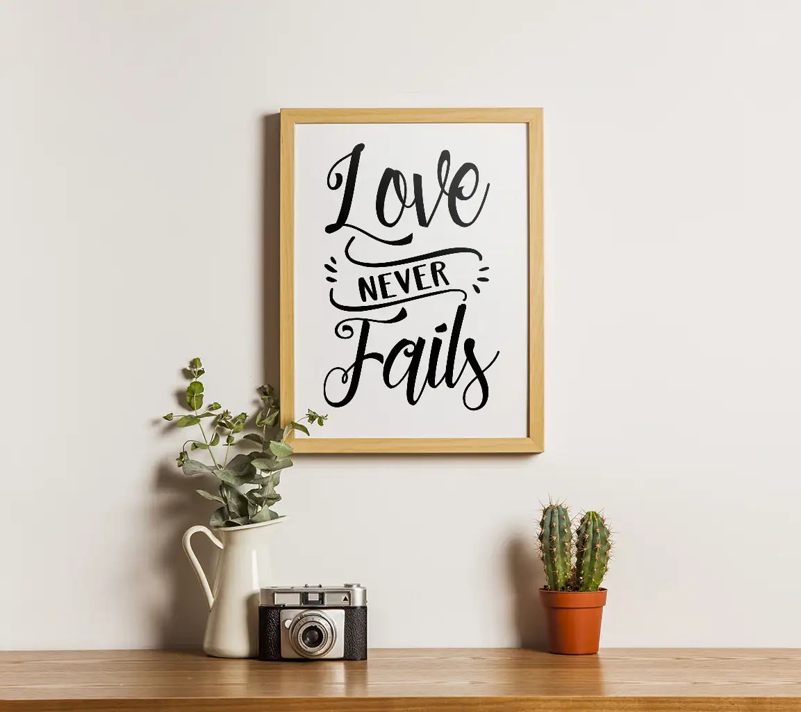 Love Never Fails  SVG Design - Christian Quote SVG