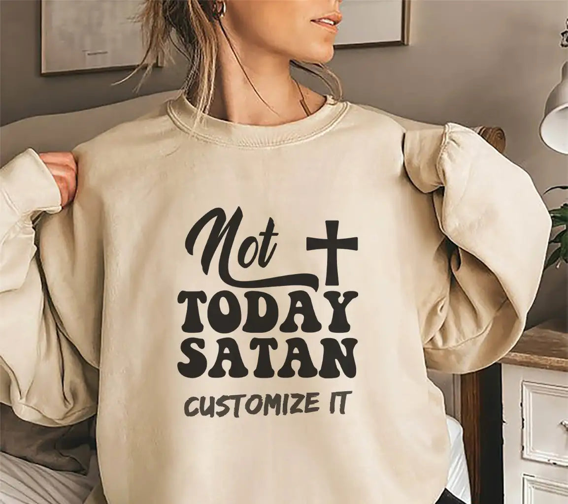 Not Today Satan SVG - Christian Cross Design SVG