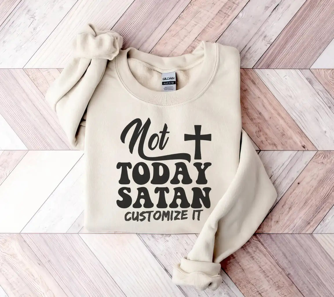 Not Today Satan SVG - Christian Cross Design SVG